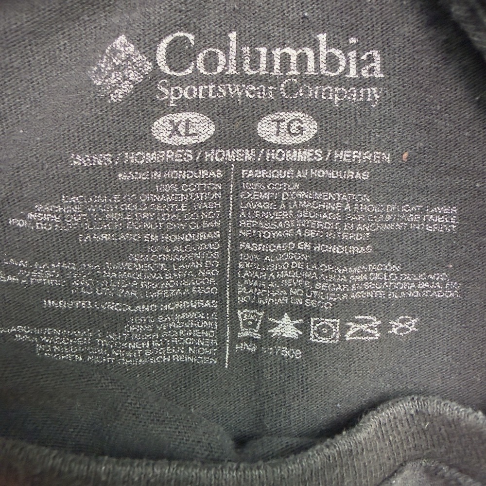 Columbia T-Shirt Men's XL Black Mountain Sunset Logo Graphic Cotton Short Sleeve - Picture 3 of 5